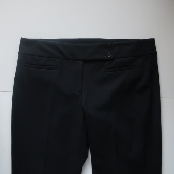 Theory Black Straight Leg Dress Pants Cotton Stretch Tailored Trousers Size 8 - Picture 5 of 8
